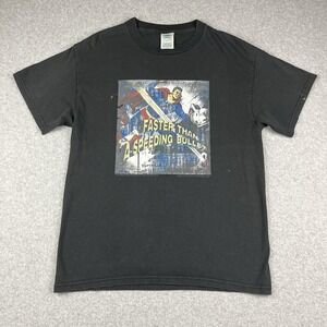 VTG Y2K Superman T Shirt Medium Faster Than A Speeding‎ Bullet DC Super Hero
